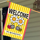 Personalized Welcome Bee House Flag